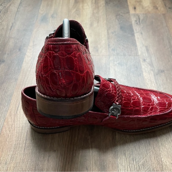 Stacy Adams Mens Red Diamonte Leather Dress Shoes 10 M - Picture 2 of 12